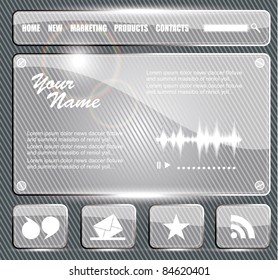 Vector web page. Glass style.