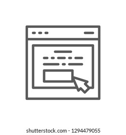 Vector web page with personal account line icon. Symbol and sign illustration design. Isolated on white background
