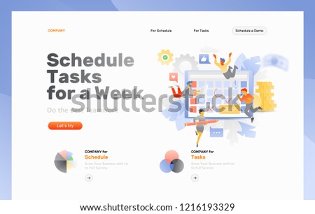 vector web page template business planning stock vector royalty calendar web page template