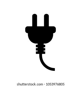 vector web plug. black isolated