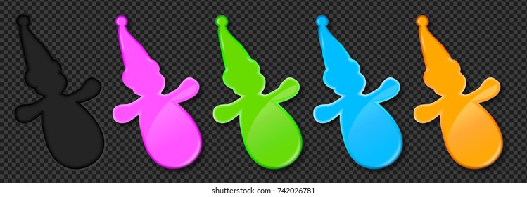 Vector Web Rating Snowman Shapes Isolated on Transparent Background