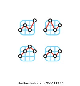 Vector Web Ready Business Graph Icon Symbol Set