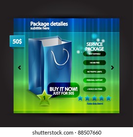 Vector web selling product page