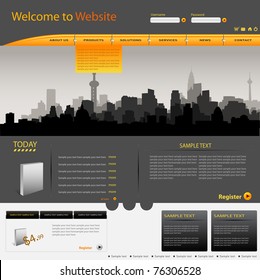 Vector web site design city template