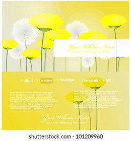 vector web site design template with dandelion