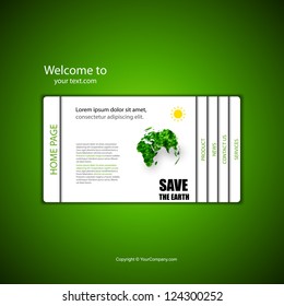 Vector web site design template with globe