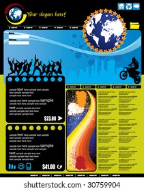 Vector web site design template with globe