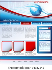 Vector web site design template with Earth globe