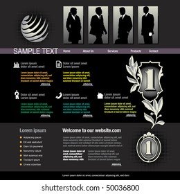 Vector web site design template with business figures