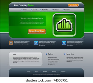 Vector web site design template. (Real size)