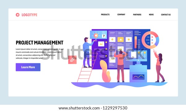 Vector web site design\
template. Agile project management and business teamwork. Landing\
page concepts for website and mobile development. Modern flat\
illustration.