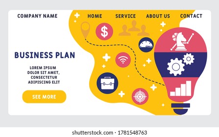 Vector web site gradient design template. Business plan and marketing dashboard. Landing page concepts for website and mobile development. Modern flat illustration.