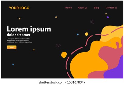 Vector web site paper art design template with colorful trendy design. Landing page illustration concepts for website and mobile development
