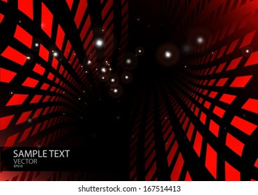 Vector web space travel background  template - Red space background vector techno illustration