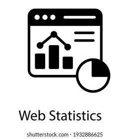 A vector of web statistics with circle char editable icon 