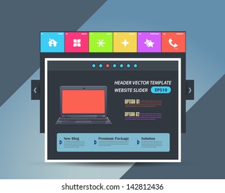 Vector Web Template Home Page Slider