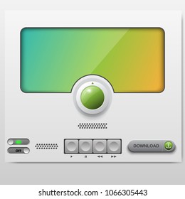 Vector web UI control button elements of studio Style