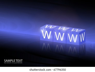 Vector web WWW 3D text background - Website vector template illustration