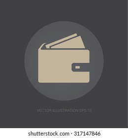Vector web-icon in dark gray background "wallet"
