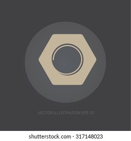 Vector web-icon in dark gray background "nut"