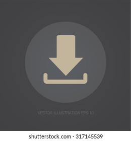 Vector web-icon in dark grey background "download"