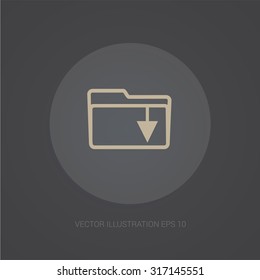 Vector web-icon in dark grey background "download"