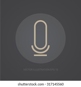 Vector web-icon in dark grey background "microphone"