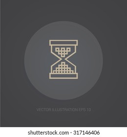 Vector web-icon in dark grey background "cock waiting"