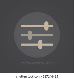 Vector web-icon in dark grey background "setting"