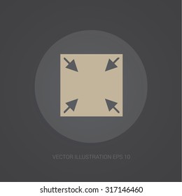Vector web-icon in dark grey background "size screen"