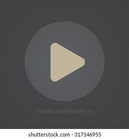 Vector web-icon in dark grey background "play"