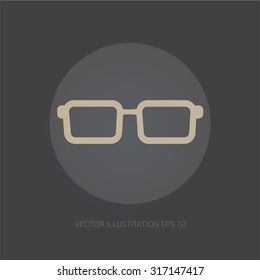 Vector web-icon in dark grey background "glasses"