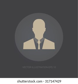 Vector web-icon in dark grey background "businessman"