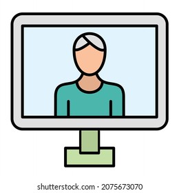 Diseño de iconos de esquema rellenados en el seminario web del vector
