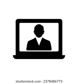 Vector webinar icon in black and white