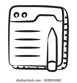 Vector of webpage with pencil, editable line icon of content writing