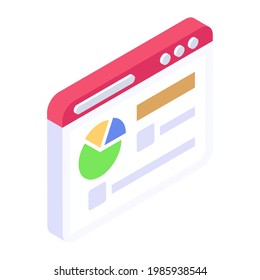 A vector of website analytics with circle chart, editable icon 