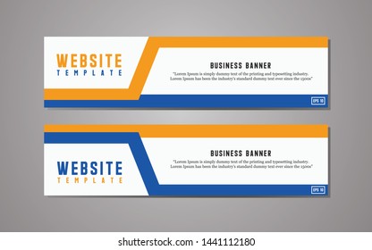 vector website banner template design, business banner design illustrator