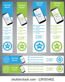 vector website banners, smart phone promotion.