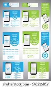 vector website banners, smart phone promotion.