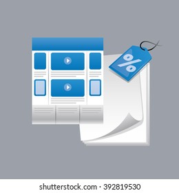 Vector website and blank pages icons