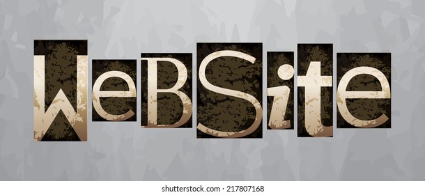 Vector website concept, retro vintage letterpress type