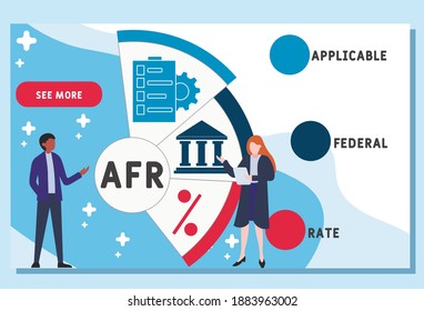 Vector website design template . AFR - Applicable Federal Rate acronym. business concept background. illustration for website banner, marketing materials, business presentation, online advertising.