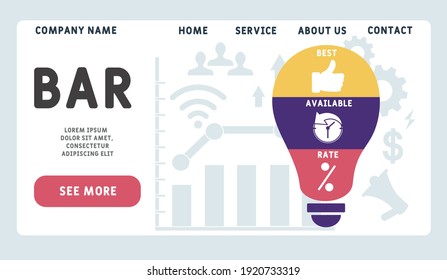 Vector website design template . BAR - Best Available Rate. business concept background. illustration for website banner, marketing materials, business presentation