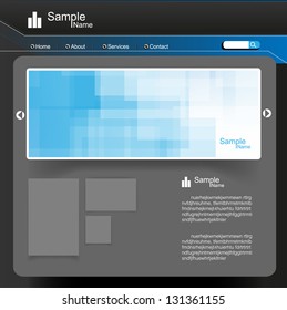 Vector Website Design Template Blue