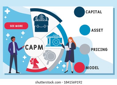 Vector website design template . CAPM - capital asset pricing model acronym, business concept. illustration for website banner, marketing materials, business presentation, online advertising. 