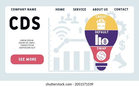Vector website design template . CDS - Credit Default Swap acronym. business concept. illustration for website banner, marketing materials, business presentation, online advertising.