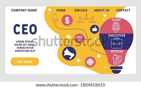 Vector website design template . CEO  - chief executive officer illustration for website banner, marketing materials, business presentation, online advertising.