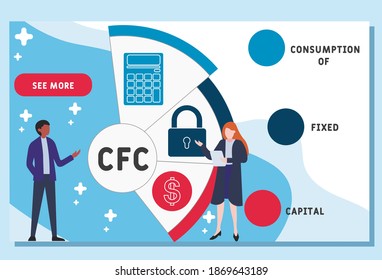 Vector website design template . CFC - Consumption of fixed capital illustration for website banner, marketing materials, business presentation, online advertising.