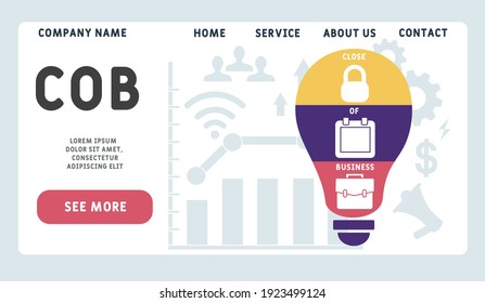 Plantilla de diseño de sitios web vectores. COB - Cierre de negocios. fondo de concepto de negocio. ilustración para banner de sitio web, materiales de marketing, presentación empresarial
